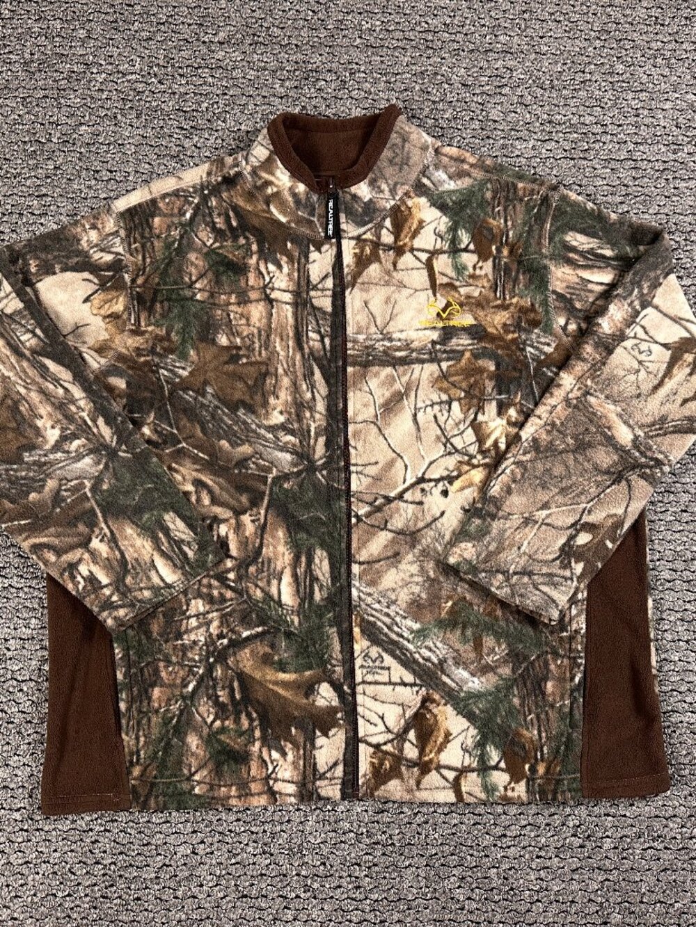 Y2K Realtree Full Zip Fleece Light Jacket Camo Camouflage Hunting Size 2XL XXL
